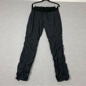 Shambhala Dance Pants Unlined Women Med Black Stripes Elastic Drawstring Waist